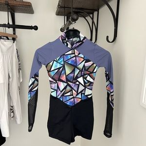 Weissman Dance Broken Sorrow Shattered Glass Biketard size small adult